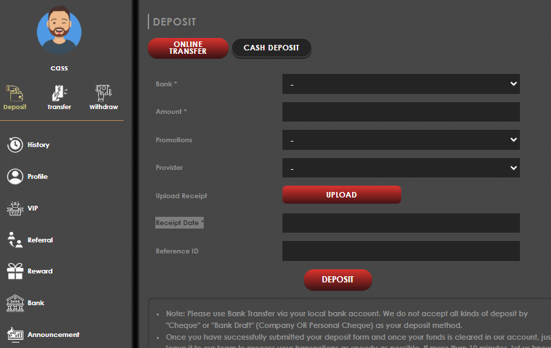 Jiliko deposit support